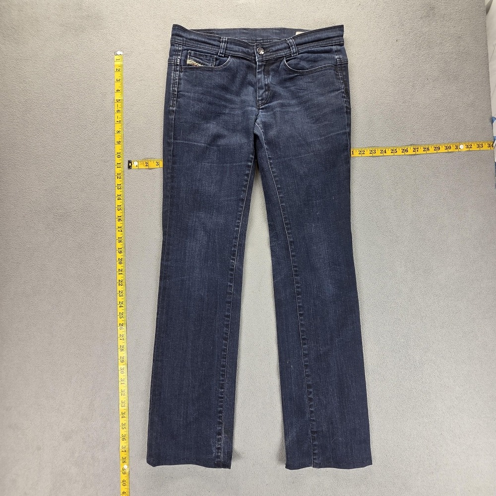 Diesel Jeans Womens 30x34 Blue Soozy Mid Rise Slim Straight Stretch Italy‎ 008AA